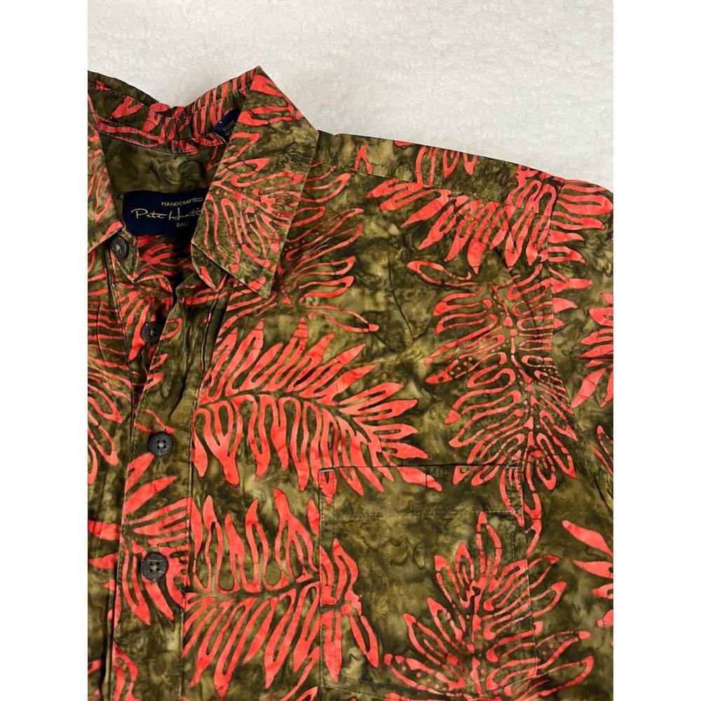 Pete‎ Huntington Bali Handcrafted Hawaiian Shirt Men's S Short Sleeve Tropical